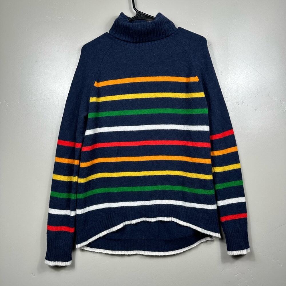 J. Crew Women’s Turtleneck sweater in multistriped Supersoft yarn Size Medium - Picture 2 of 8